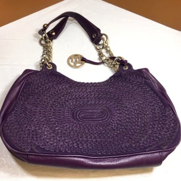 Elliott Lucca Handbags - Elliott Lucca Purple Leather Handbag EUC